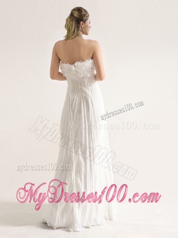 Elegant Empire Strapless Wedding Dresses with Ruffles