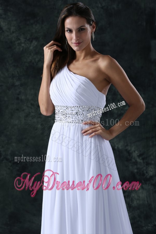 Empire Brush Train Beading Chiffon Zipper Up Wedding Dress