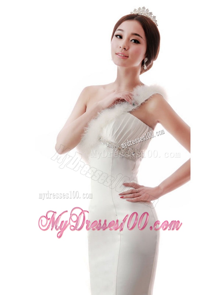 Exquisite Beading and Feather Mermaid White Wedding Dresses for 2016