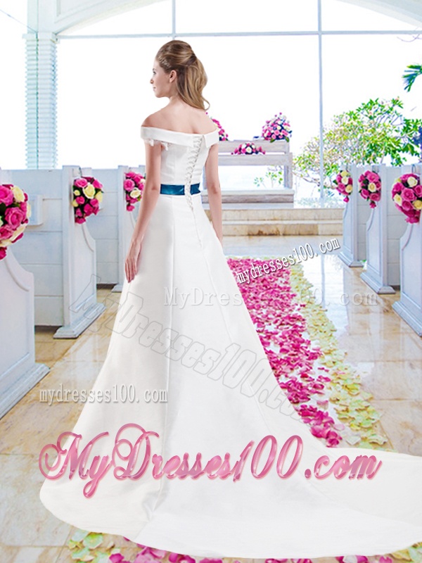Gorgeous A Line Appliques Wedding Dresses with Off the Shoulder