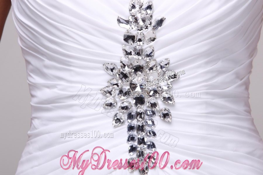 Halter Top Neck A-line Beading Taffeta Court Train Wedding Dress