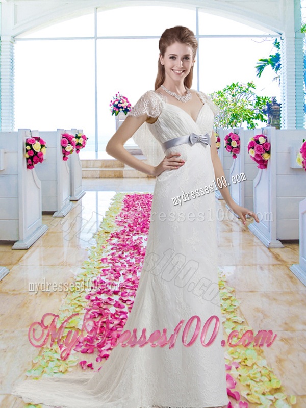 Hot Sale Bowknot 2016 Wedding Gowns with Lace