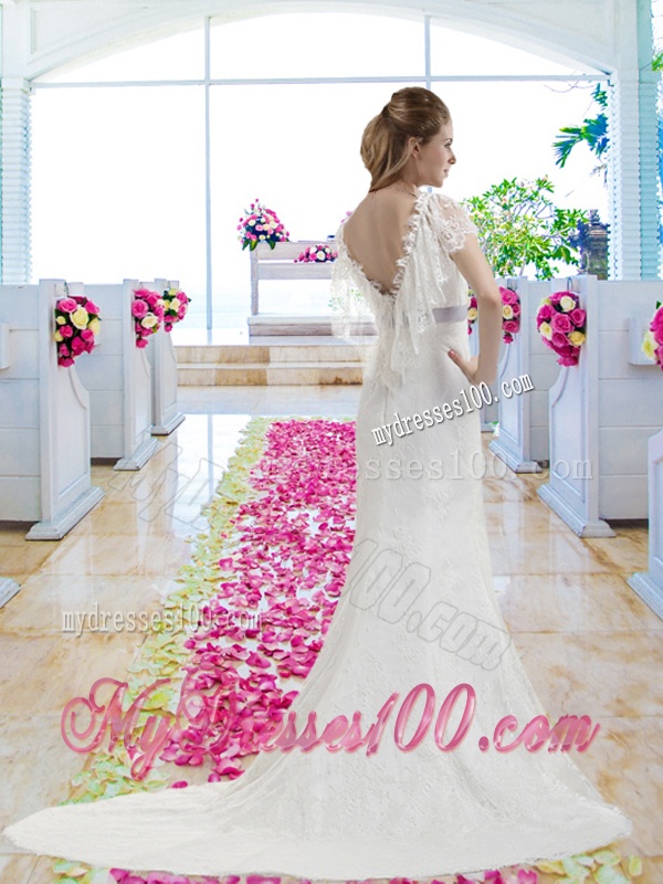 Hot Sale Bowknot 2016 Wedding Gowns with Lace
