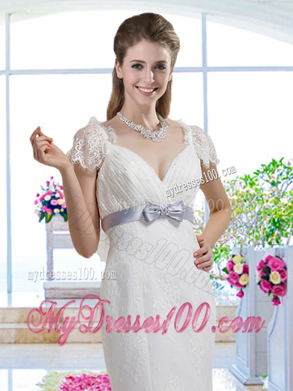 Hot Sale Bowknot 2016 Wedding Gowns with Lace