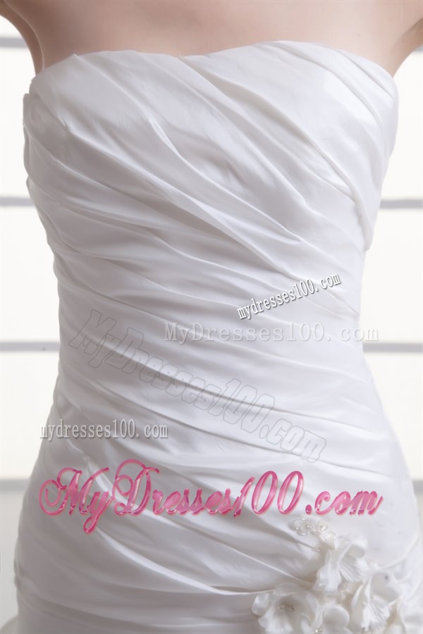 Mermaid Strapless Ruffled Layers Appliques Chapel Train Wedding Dress