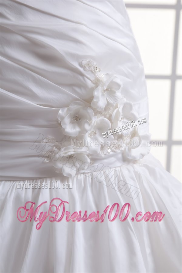 Mermaid Strapless Ruffled Layers Appliques Chapel Train Wedding Dress