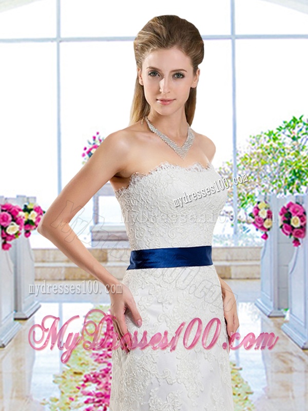 Popular 2016 Appliques and Belt Wedding Dresses with Strapless