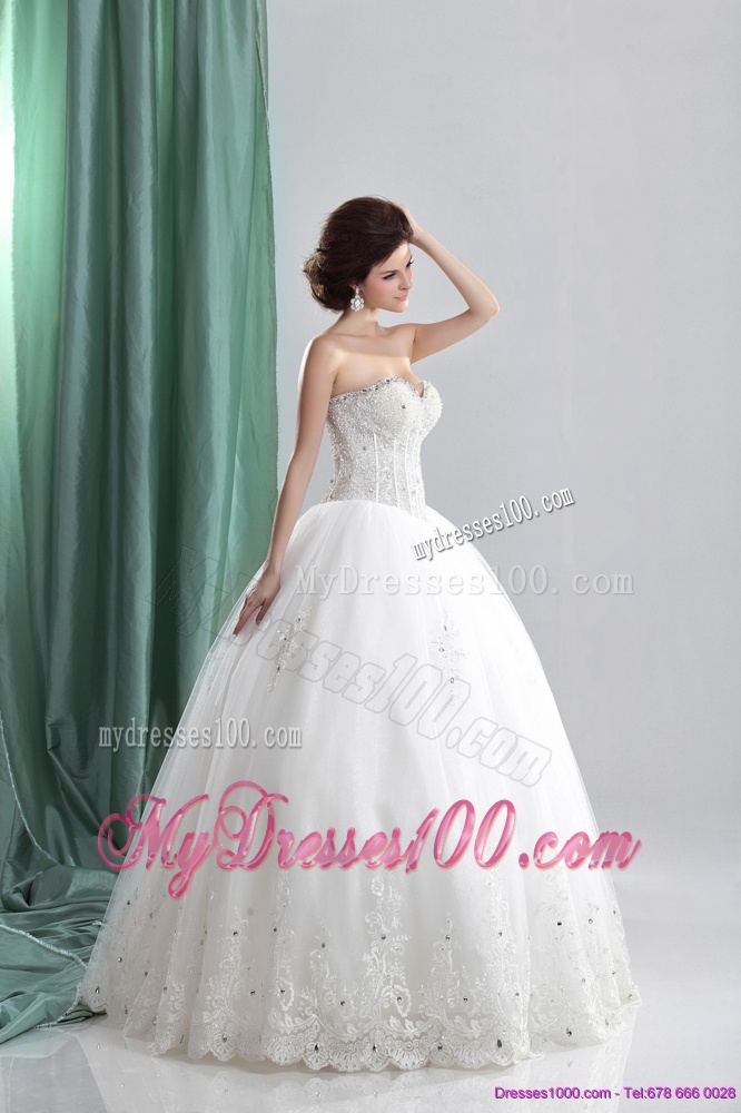 The Super Hot 2016 Sweetheart Wedding Dress with Beading and Lace