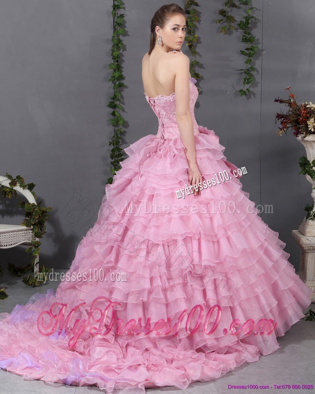 Unique Sweetheart Ruffles 2016 Wedding Dresses with Hand Made Flower