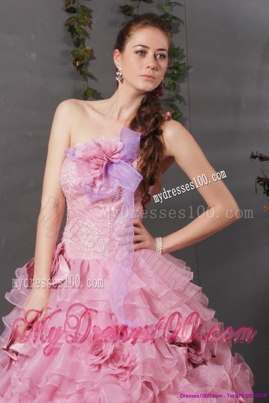 Unique Sweetheart Ruffles 2016 Wedding Dresses with Hand Made Flower