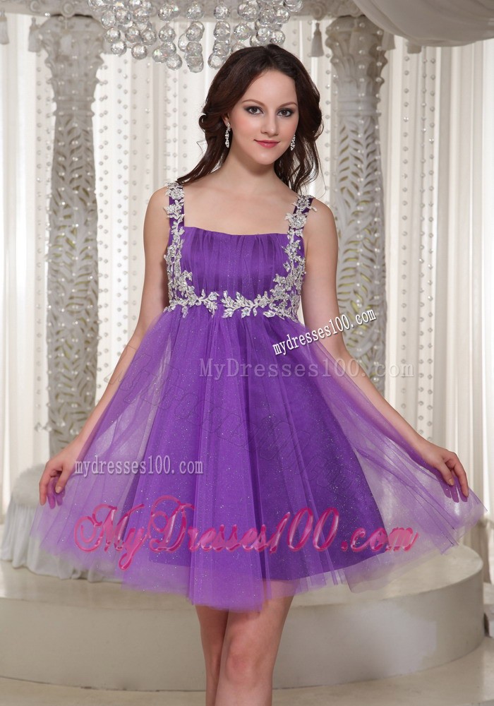 Appliques Decorate Straps 2013 Prom / Cocktail Dress With Mini-length