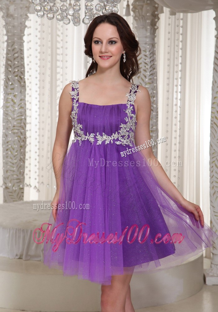 Appliques Decorate Straps 2013 Prom / Cocktail Dress With Mini-length