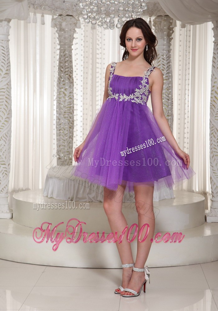 Appliques Decorate Straps 2013 Prom / Cocktail Dress With Mini-length