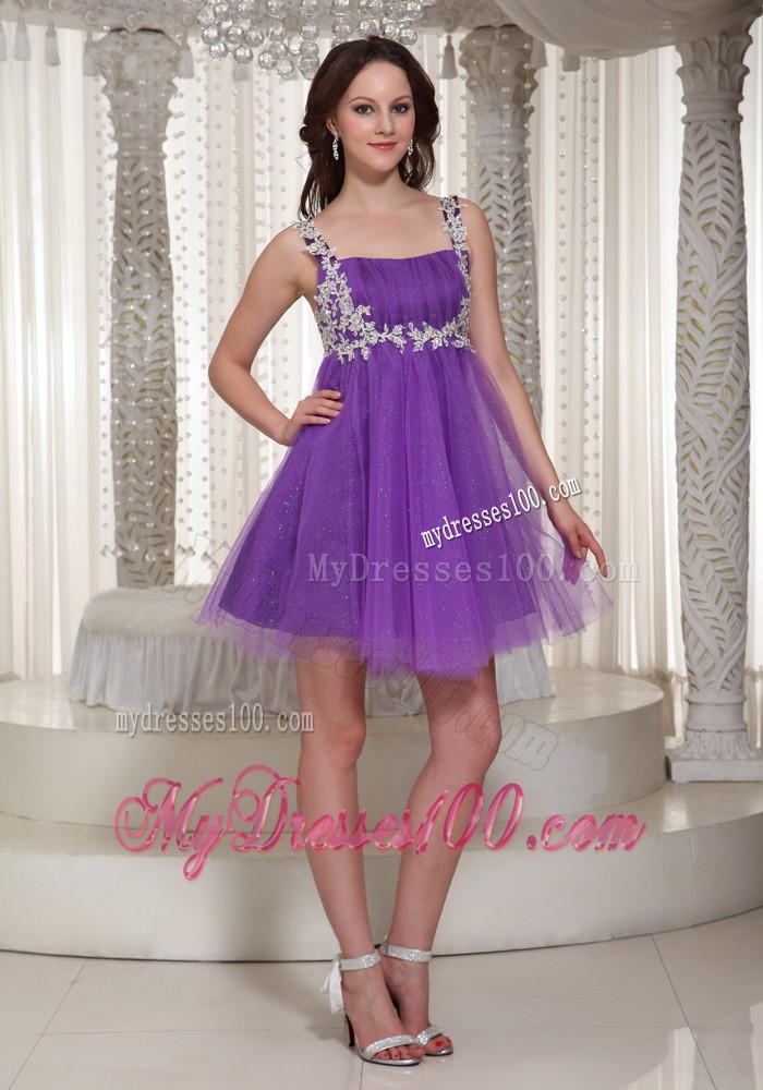 Appliques Decorate Straps 2013 Prom / Cocktail Dress With Mini-length