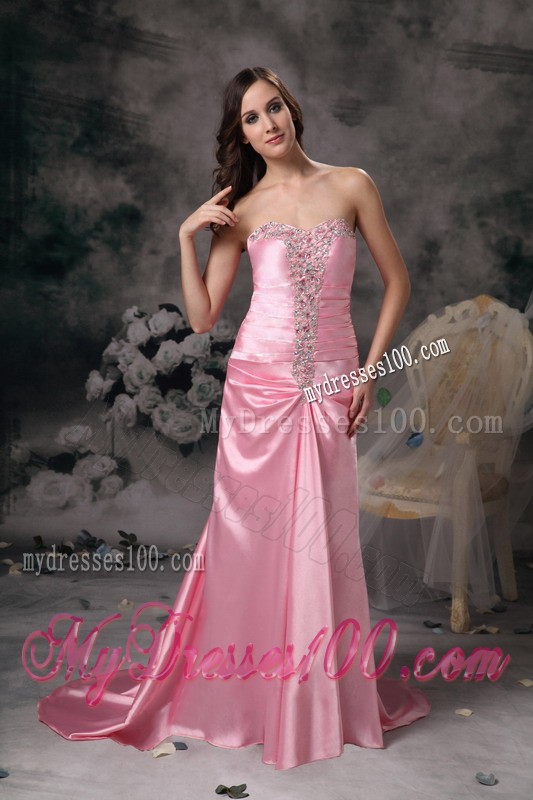 2013 Rose Pink Empire Prom / Evening Dress Sweetheart Brush Train