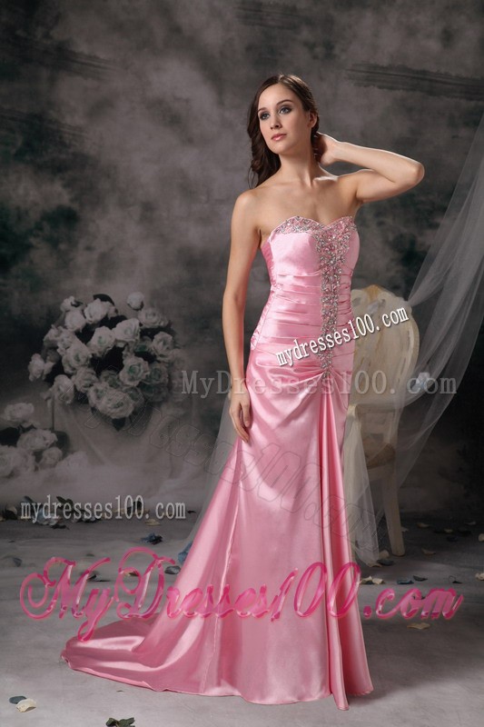 2013 Rose Pink Empire Prom / Evening Dress Sweetheart Brush Train