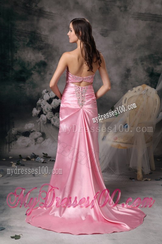 2013 Rose Pink Empire Prom / Evening Dress Sweetheart Brush Train