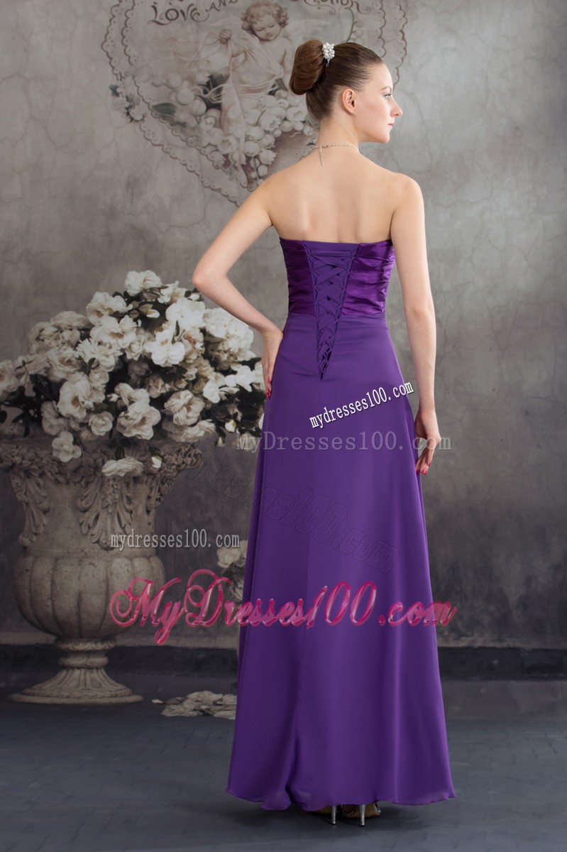 Beading Empire long Purple 2013 Evening Dresses with Sweetheart