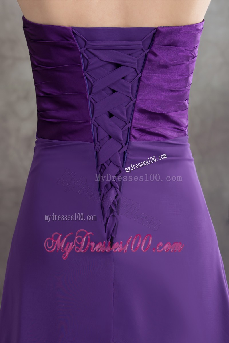 Beading Empire long Purple 2013 Evening Dresses with Sweetheart