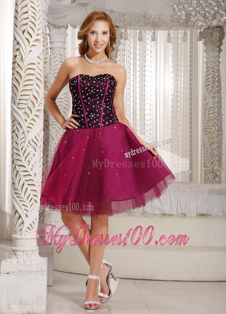 Beaded Decorate Brand New Burgundy Short Prom Evening Dress
