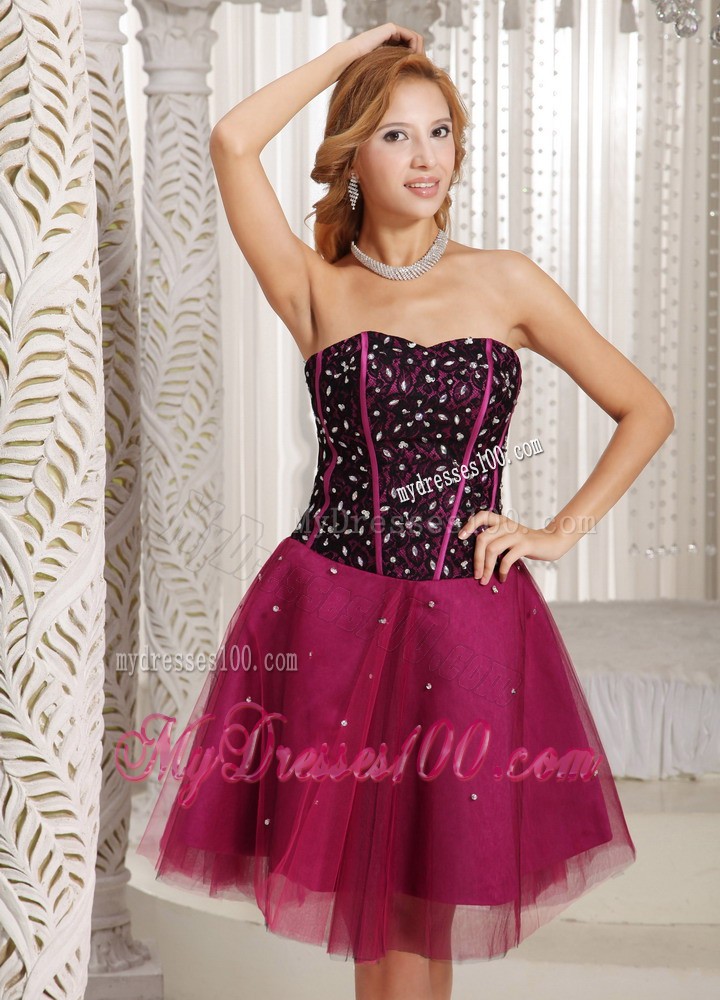 Beaded Decorate Brand New Burgundy Short Prom Evening Dress