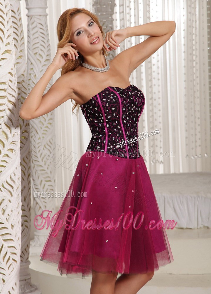 Beaded Decorate Brand New Burgundy Short Prom Evening Dress