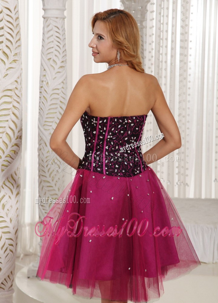 Beaded Decorate Brand New Burgundy Short Prom Evening Dress