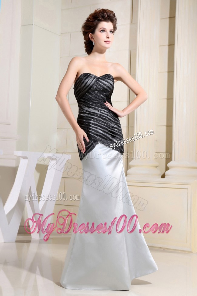 Black and Grey Prom Dress Sweetheart For Custom Made