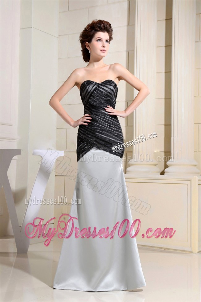 Black and Grey Prom Dress Sweetheart For Custom Made