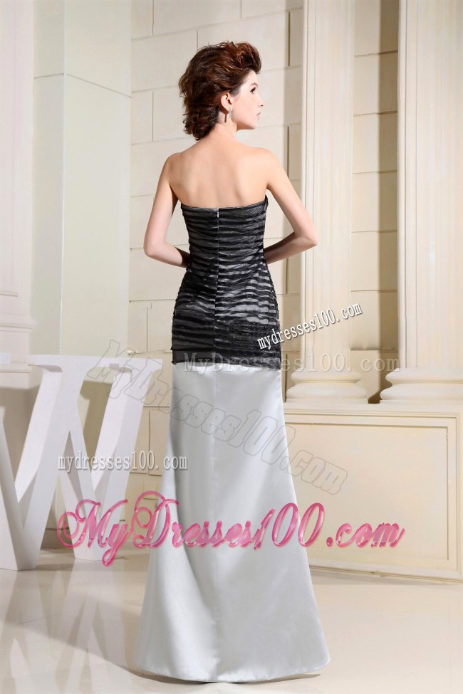 Black and Grey Prom Dress Sweetheart For Custom Made