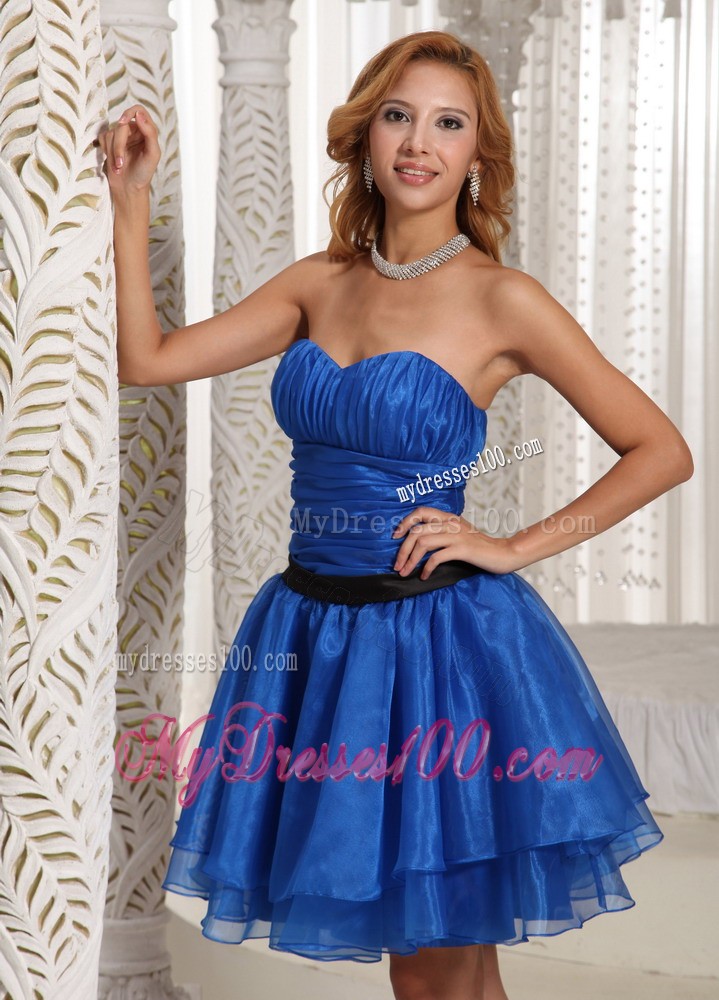 Plus Size Ruched Bodice Sweetheart Peacock Blue Evening Dress
