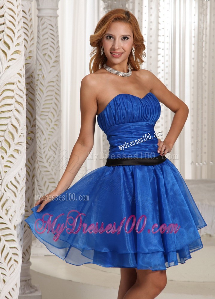 Plus Size Ruched Bodice Sweetheart Peacock Blue Evening Dress