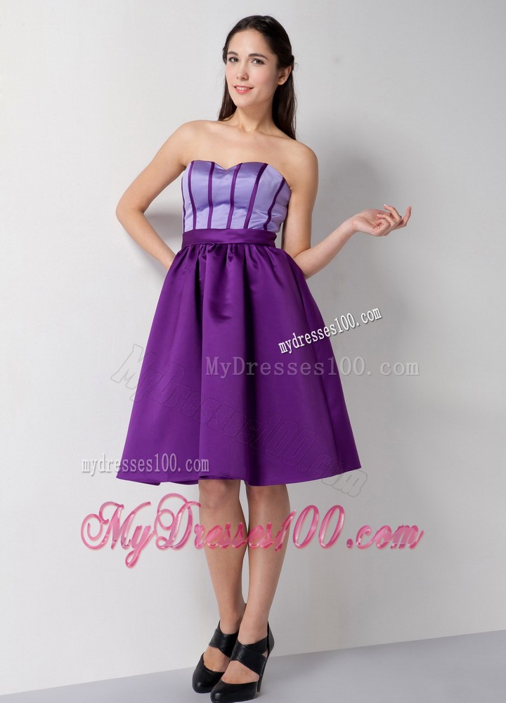 Eggplant Purple Sweetheart Knee-length Evening Dress for Prom
