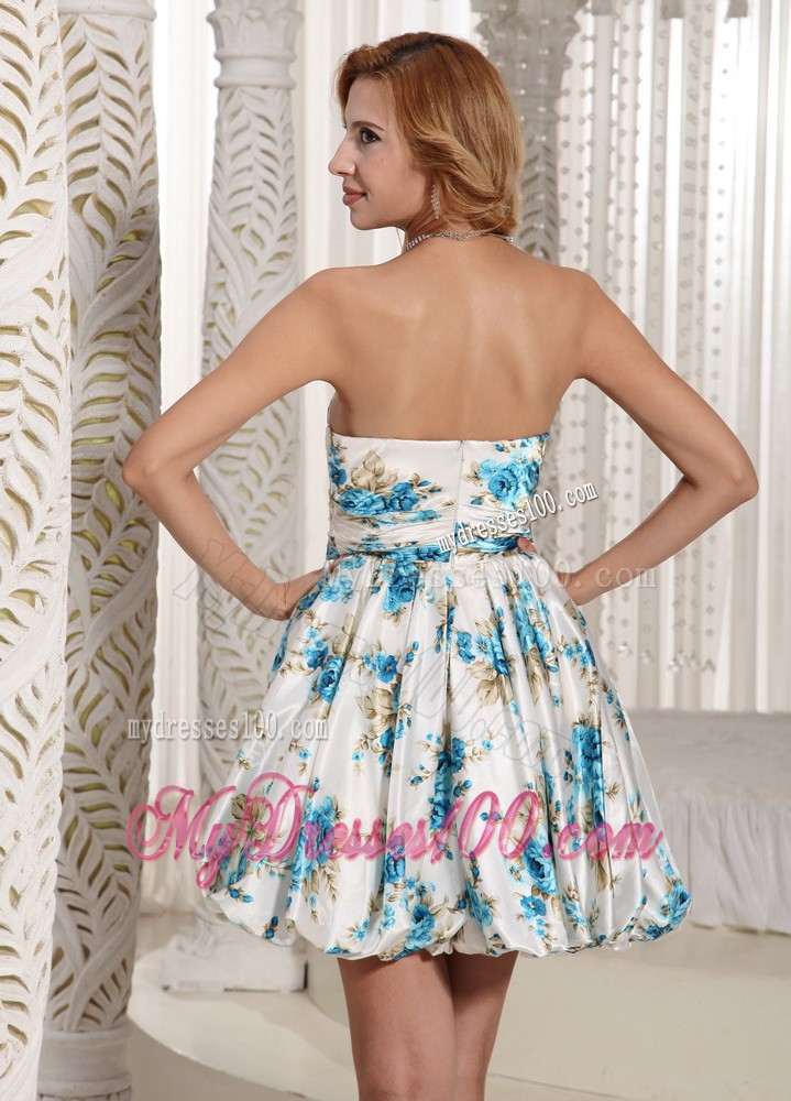 Luxurious Printing Colorful A-line Sweetheart Prom / Cocktail Dress For Graduation Party