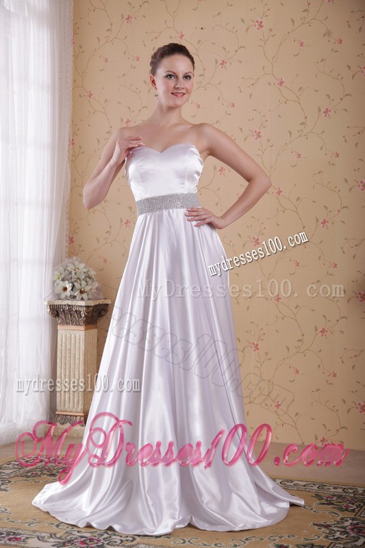 Ivory Empire Sweetheart Beaded Decorate Prom Evening Dress