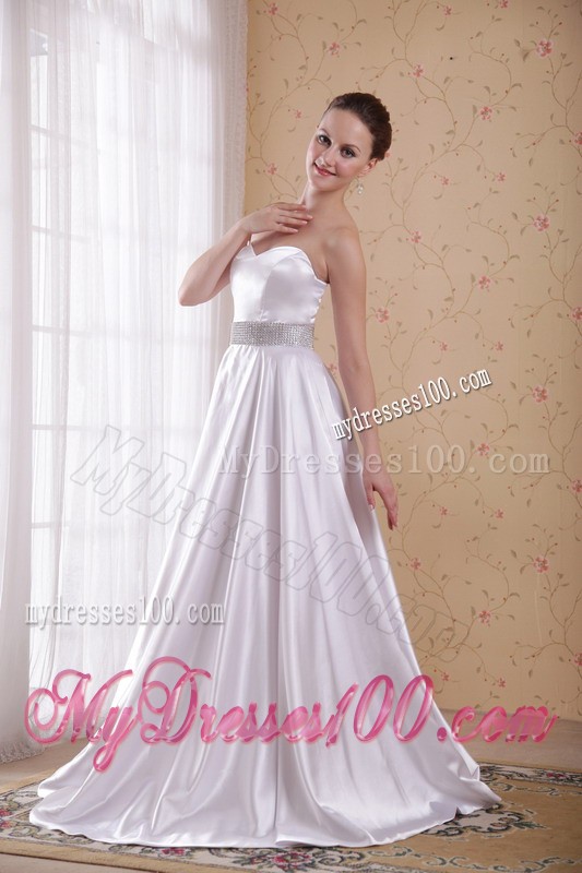 Ivory Empire Sweetheart Beaded Decorate Prom Evening Dress