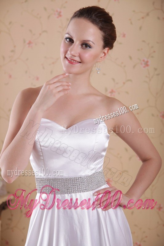 Ivory Empire Sweetheart Beaded Decorate Prom Evening Dress