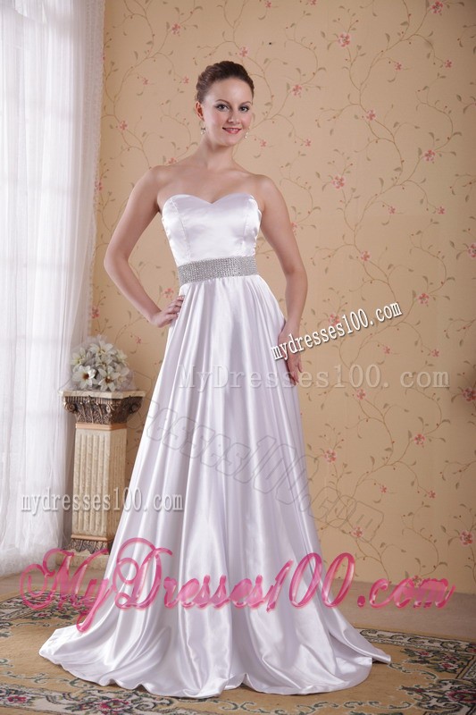 Ivory Empire Sweetheart Beaded Decorate Prom Evening Dress
