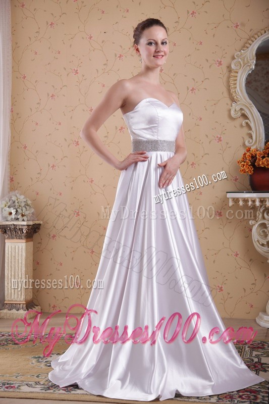 Ivory Empire Sweetheart Beaded Decorate Prom Evening Dress