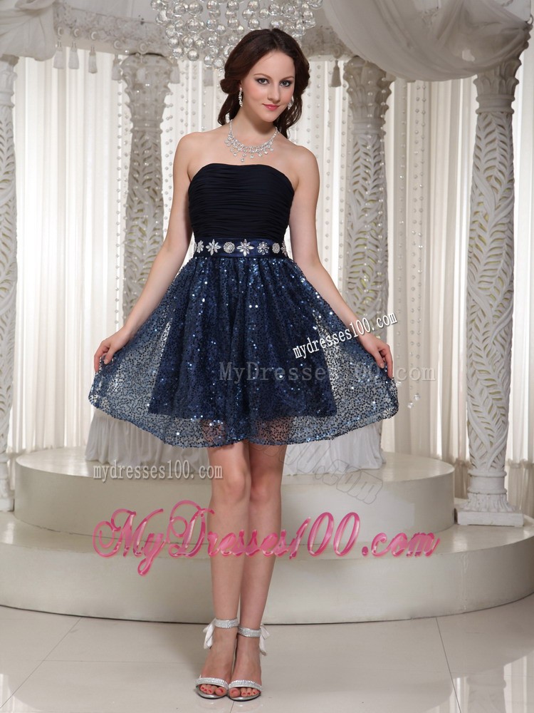 Wholesale Sequin Sexy A-line Homecoming Dress With Beading Strapless