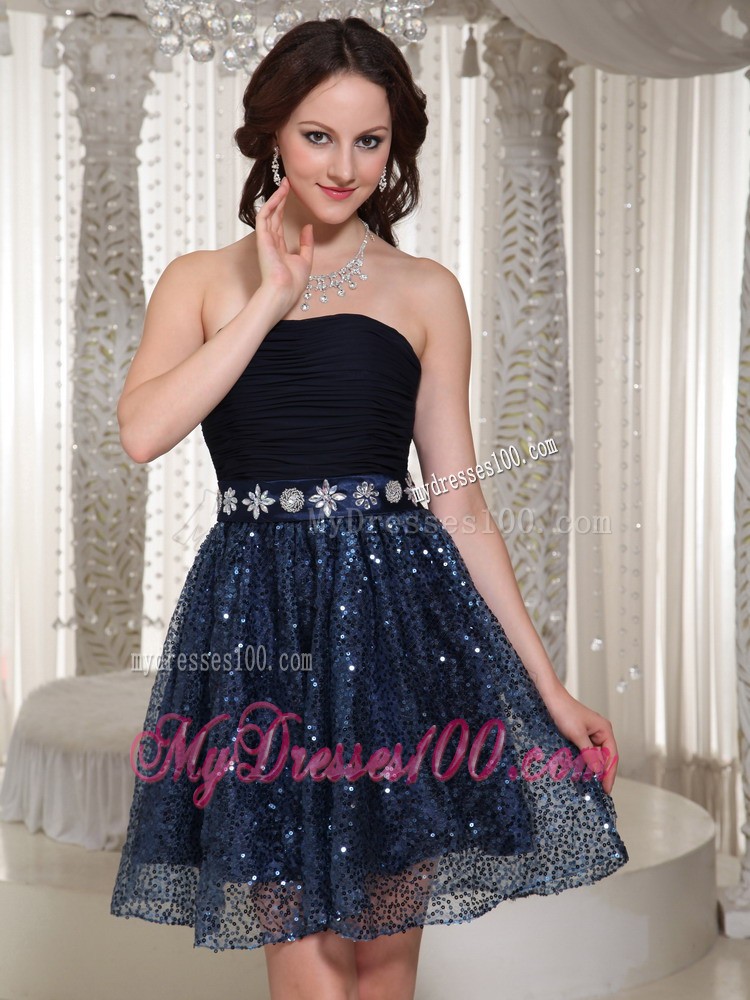 Wholesale Sequin Sexy A-line Homecoming Dress With Beading Strapless