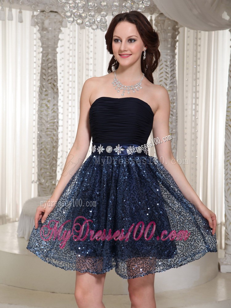 Wholesale Sequin Sexy A-line Homecoming Dress With Beading Strapless