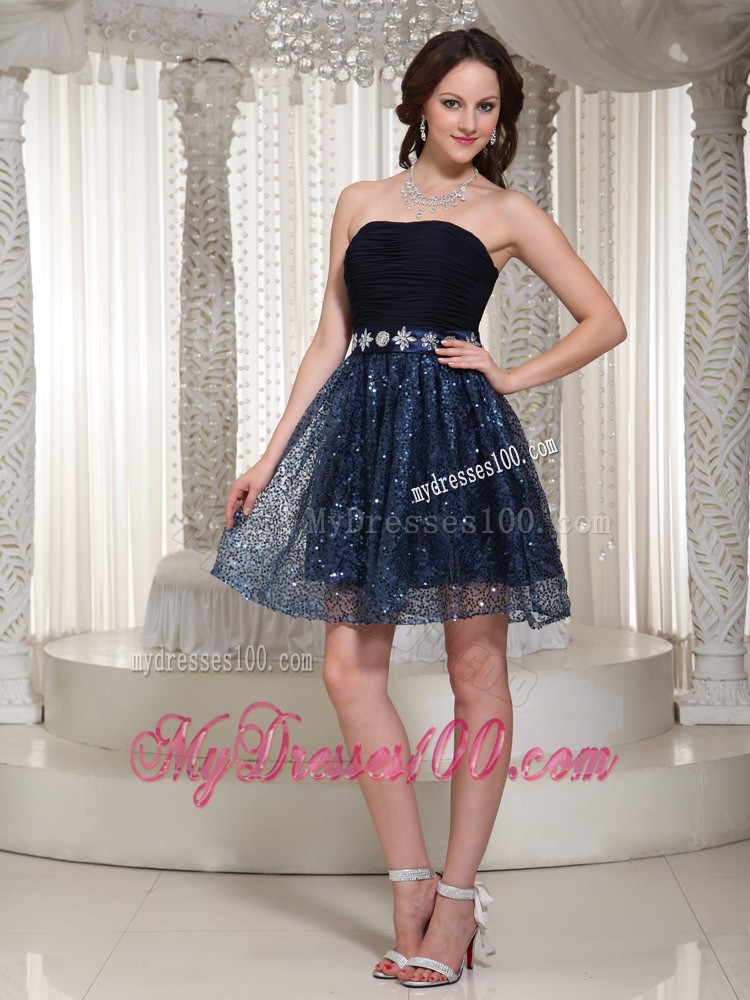 Wholesale Sequin Sexy A-line Homecoming Dress With Beading Strapless