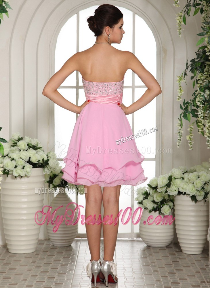 Baby Pink Sweetheart Beaded Decorate For 2013 Prom Evening Dress