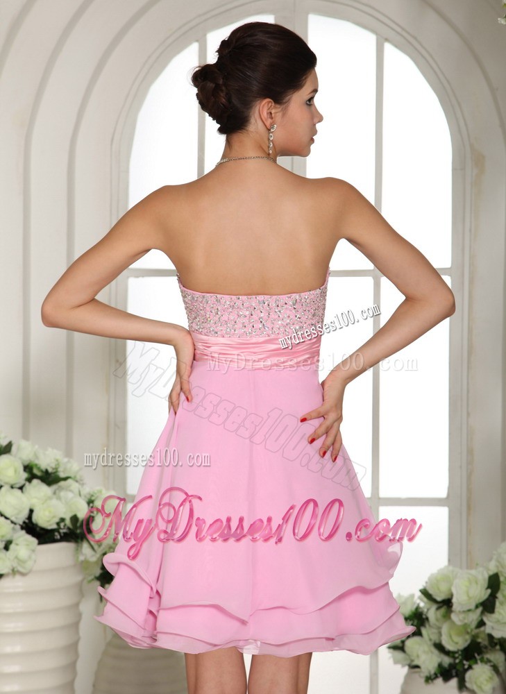 Baby Pink Sweetheart Beaded Decorate For 2013 Prom Evening Dress