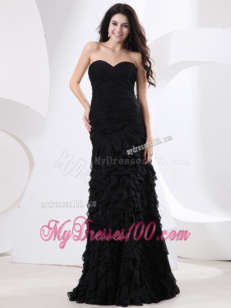 Sweetheart Prom Dress With Ruched Bodice and Ruffles