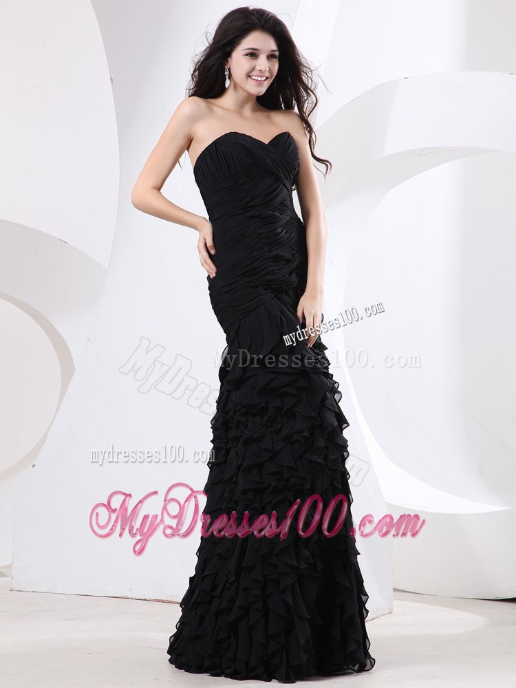 Sweetheart Prom Dress With Ruched Bodice and Ruffles