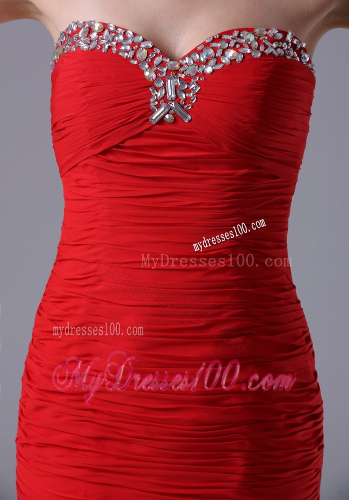 2013 Wine Red Mermaid Sweetheart Evening Dress With Beading