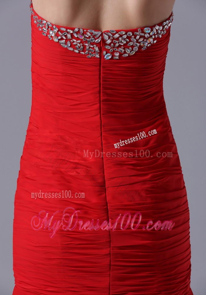 2013 Wine Red Mermaid Sweetheart Evening Dress With Beading