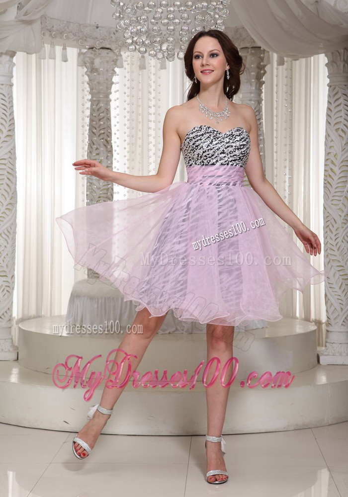 Sweetheart Knee-length 2013 Sweetheart Evening Dress with Zebra